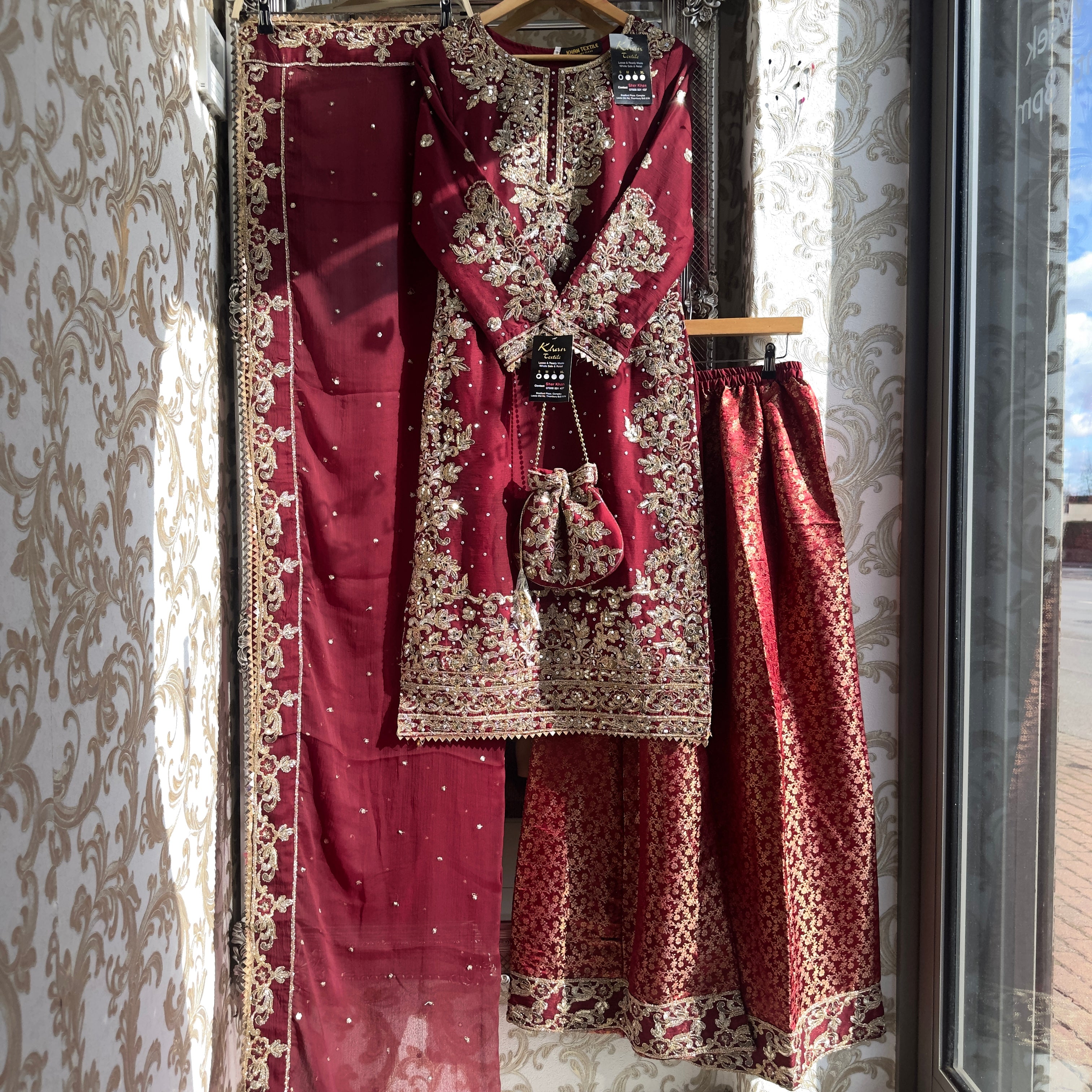 Long kameez & banarsi plazo suit